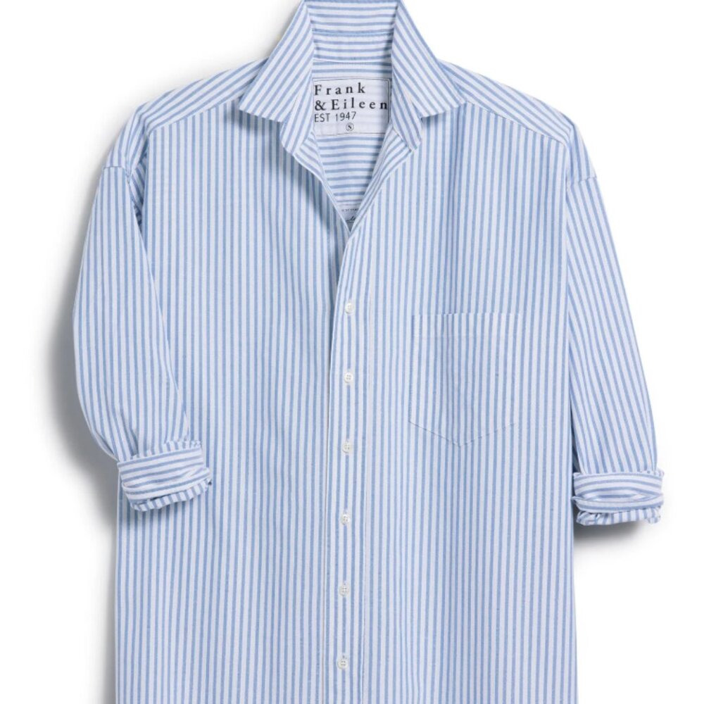 Frank & Eileen FRANK Button Up Shirt in Blue Stripe